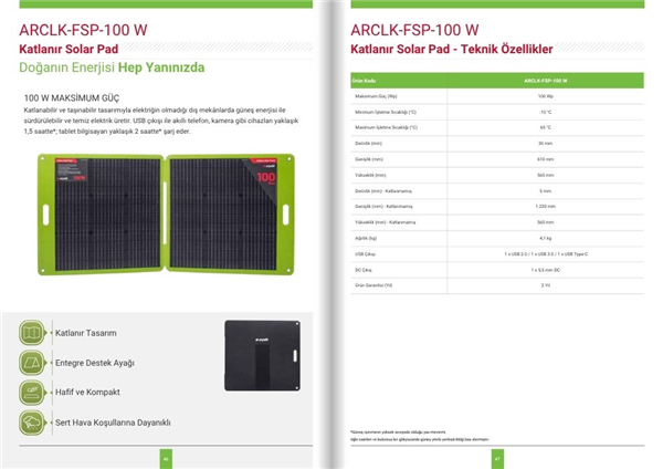 ARCLK-FSP-100W-Katlanabilir-Solar-Panel